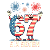 US Flag 67 Memes Six Seven