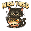 Miso Tired – Müde Katze isst Ramen