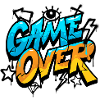 Game Over Graffiti Neon Gradient