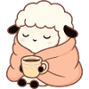 Sheep with Tea – Calm Illustration