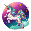 Nachtfarbener Regenbogen-Einhorn