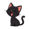 Minimal Laughing Black Kitten