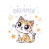 Dreamy Cat und Kawaii-Sterne