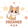 Dreamy Kitten and Sweet Stars