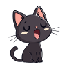 Black Kitten Yawn Sweet