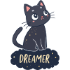 Dreamy Cat Starry Night
