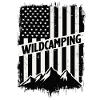Wild Camping Adventure Mountains USA Flag