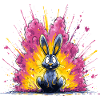 Knallbunter Hase Blitz