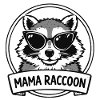 Mom Raccoon with Sunglasses Logo