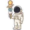 Astronaut mit Planeten-Eis - Cooles Weltraum
