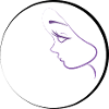 Purple female silhouette