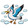 Clouds Flight Seagull Cartoon