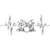 Herzschlag Drumset Silhouette Drummer Heartbeat