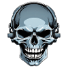 Skull with headphones illustration