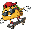 Cool Taco Skateboard Skateboarder Saying