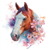 Floraison de cheval aquarelle