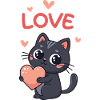 Kawaii Cat Pink Heart Love