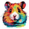 Farbexplosion Hamsterportrait