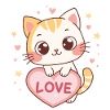 Kitten Kawaii Heart Love