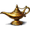 Goldene Öllampe Ornament