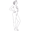 Elegante Aktzeichnung Weibliche Silhouette