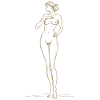 Elegant Nude Drawing Female Silhouette