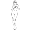 Elegant Nude Drawing Female Silhouette