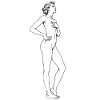 Elegant Nude Drawing Female Silhouette