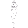 Elegant Nude Drawing Female Silhouette