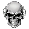 Skull with dark leaf wreath