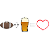 American Football Beer Heart