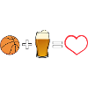 Basketball Beer Love Heart