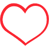 Red Heart Outline Minimalism