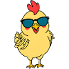 Chick with sunglasses