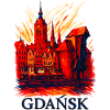 Danzig Gdańsk Stadtmotiv Silhouette Polen Geschenk