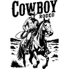 Rodeo Cowboy on Horse Silhouette