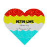 Retro Herzliebe im bunten Farbverlauf