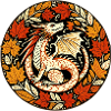 Autumn Dragon Circular Leaf Pattern