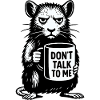 Grimmige Ratte mit Kaffee-Becher