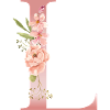 Pastel L floral monogram