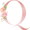 Pastel Q Floral Monogramm