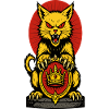 Royal Savage Cat Holding Crown Emblem