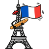 Funny Eiffel Tower French Flag Baguette