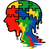 Autism Awareness Puzzle Head Illustration