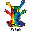 Autism Puzzle Rainbow Melting Illustration