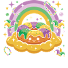 King Cake Mardi Gras Kawaii