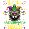 Shenanigans Funny Raccoon Mardi Gras