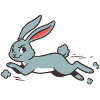 Running Bunny Rabbit Long-Eared Comic Funny
