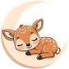 Moon Rest Fawn Sleeping
