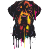 Buntes Hundeportrait Tropfen